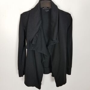Allsaints Women Dahlia Open Front Sweater Cardigan Size XS‎ Black Zip Neck